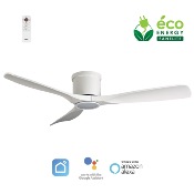 Brasseur d'air DC 132cm avec télécommande - 3 pales - LED - Blanc